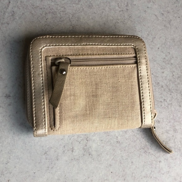 Vera Bradley Zip Wallet Birdie Linen Leather Trim - Picture 7 of 8